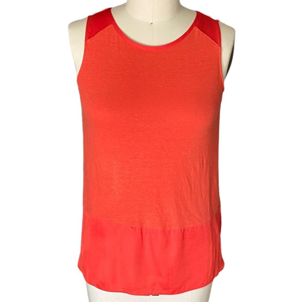 BY CHICO'S Ladies Orange Sleeveless Summer Knit Tank Top Blouse ~ Women's SMALL